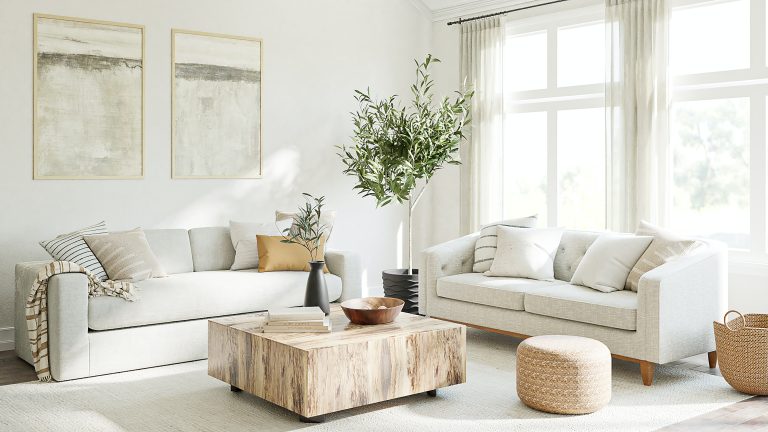 a living room filled with furniture and a large window stockpack unsplash scaled