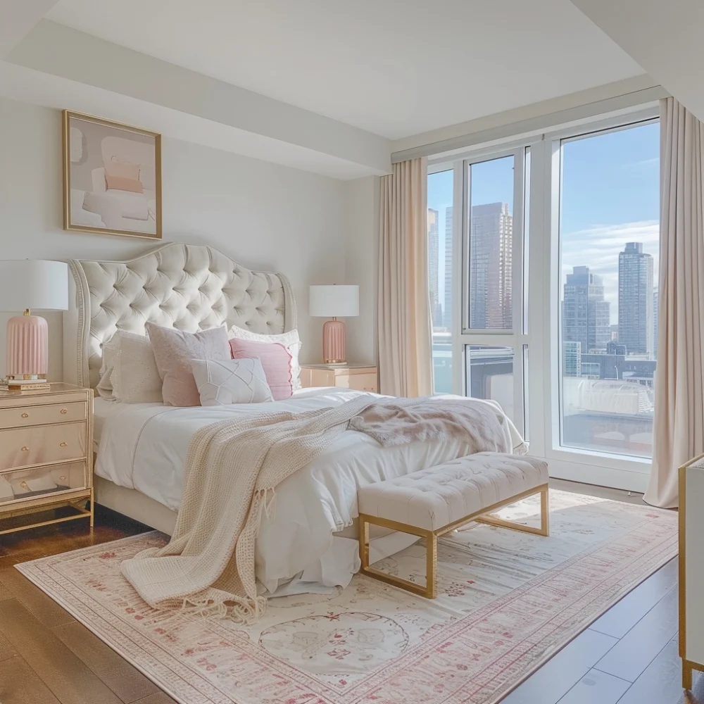 girly apartment decor bedroom 2
