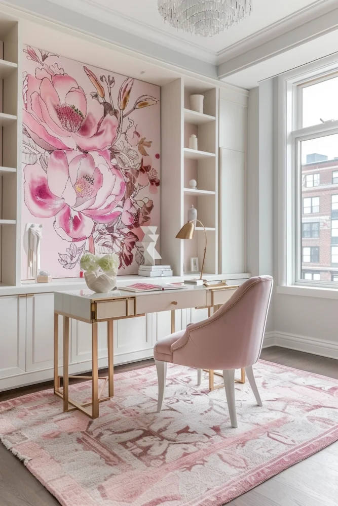 girly apartment decor office 2