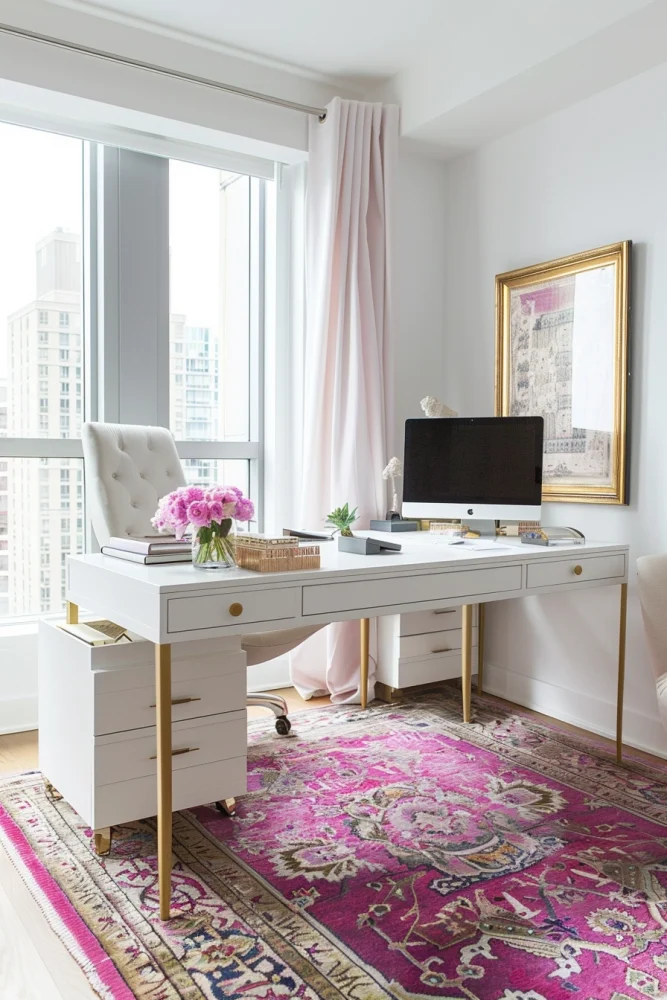 girly apartment decor office