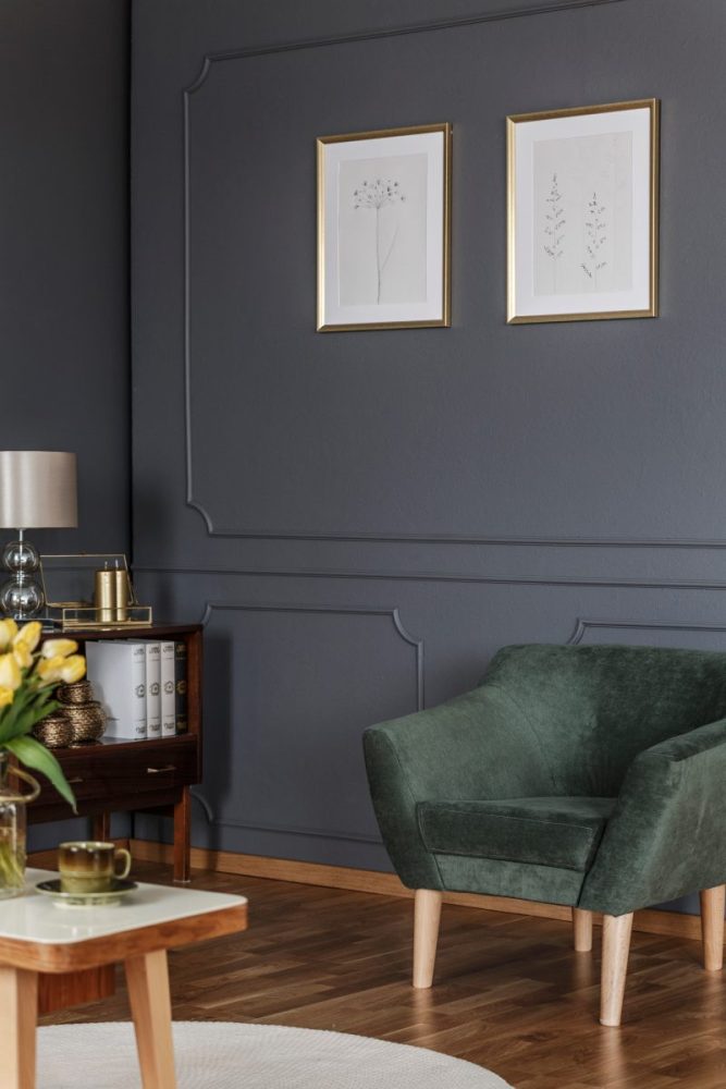 moody velvet living room