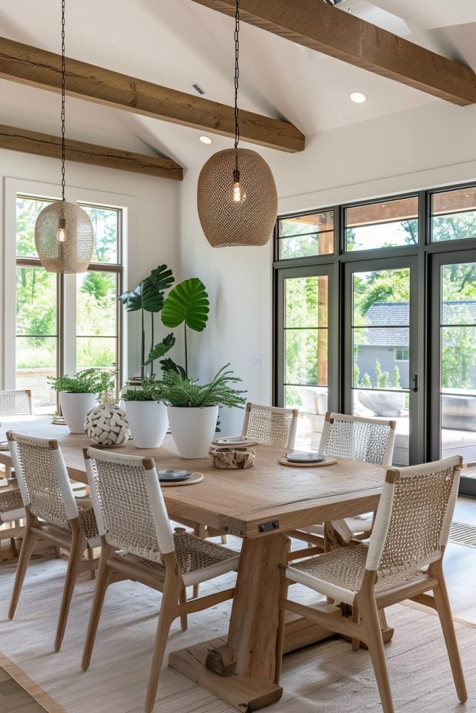 organic modern dining room example 10