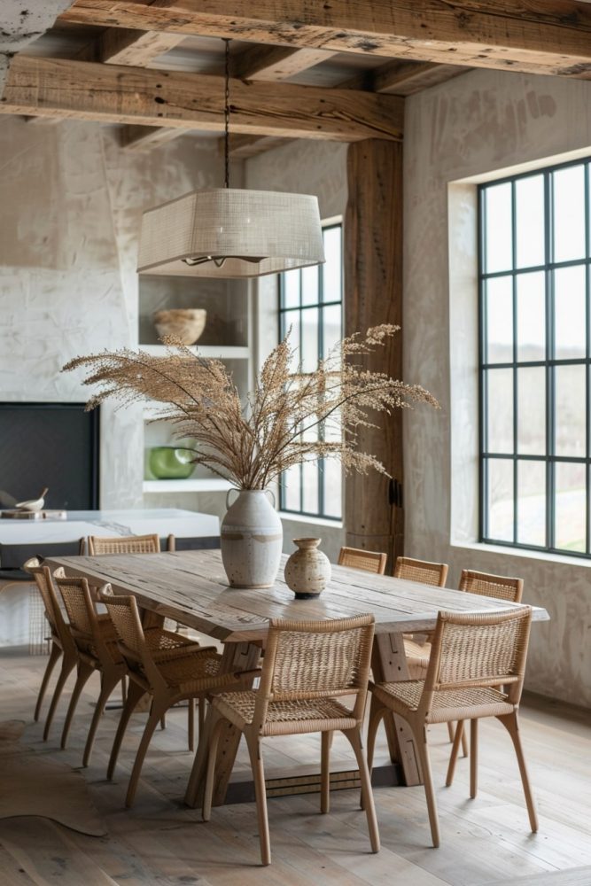 organic modern dining room example 13