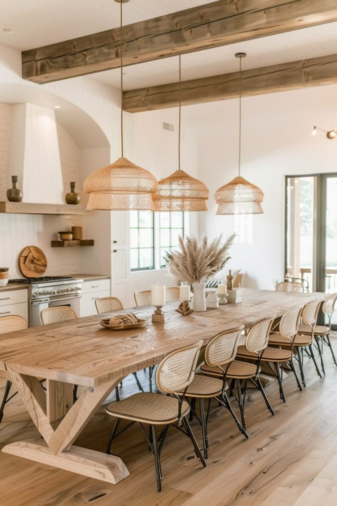 organic modern dining room example 14