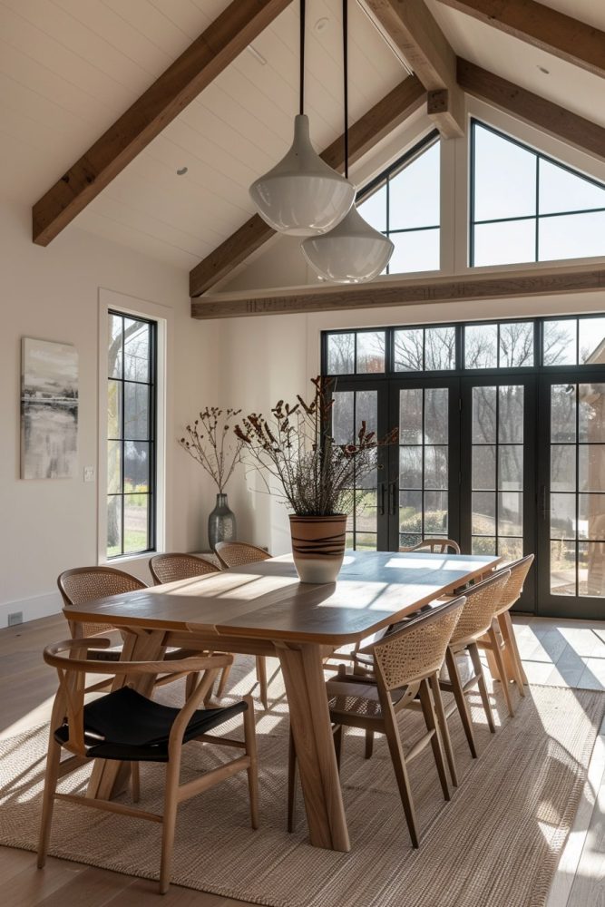 organic modern dining room example 5