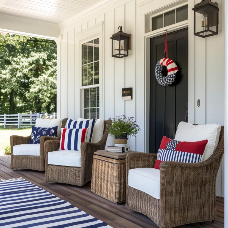 4th of july front porch patriotic colors