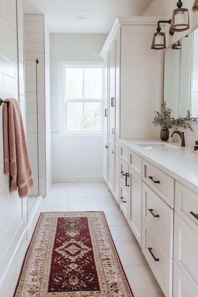 fall bathroom decor ideas burgendy
