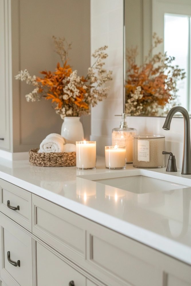 fall bathroom decor ideas candles