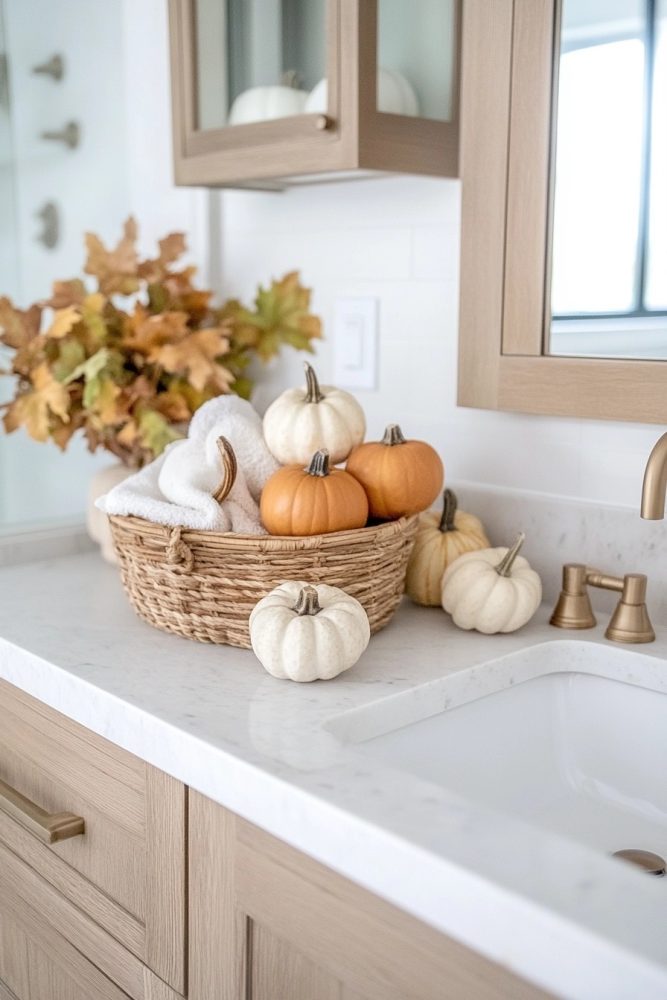 fall bathroom decor ideas gourd