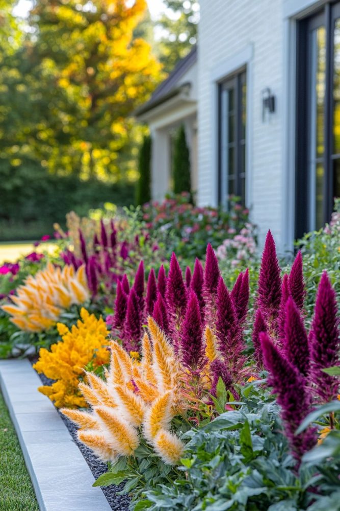 fall flowers celosia