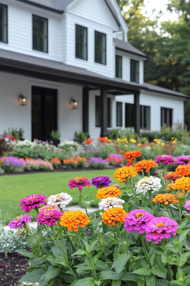 fall flowers zinnias