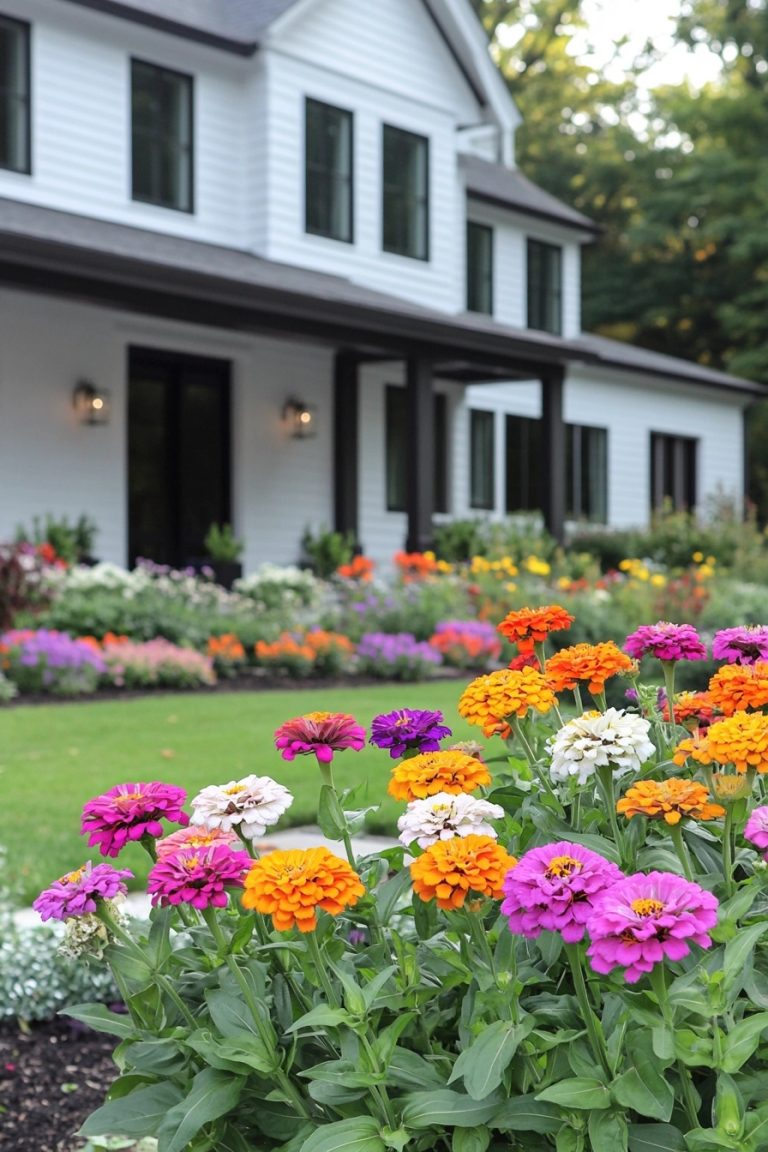 fall flowers zinnias