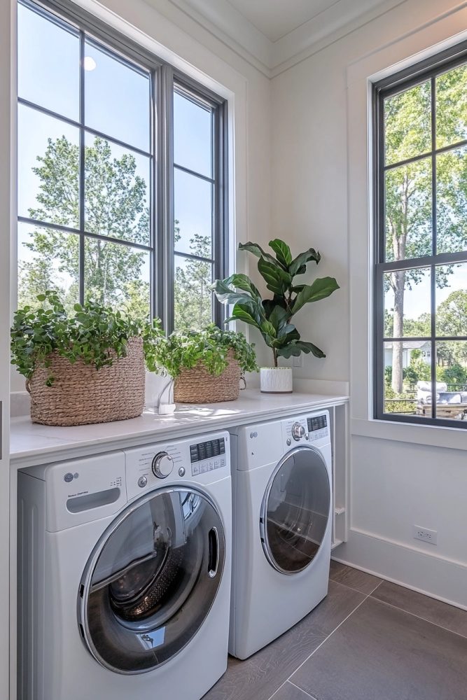 laundry room decor ideas plants