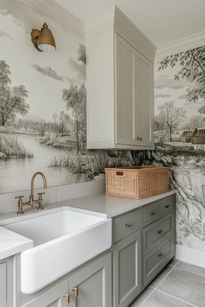 laundry room decor ideas wallpaper