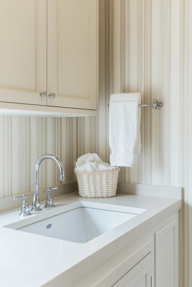 laundry room wallpaper soft stripes