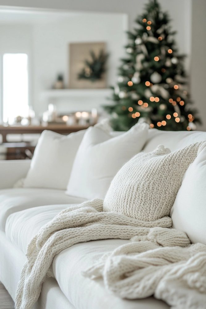 organic modern christmas decor blanket
