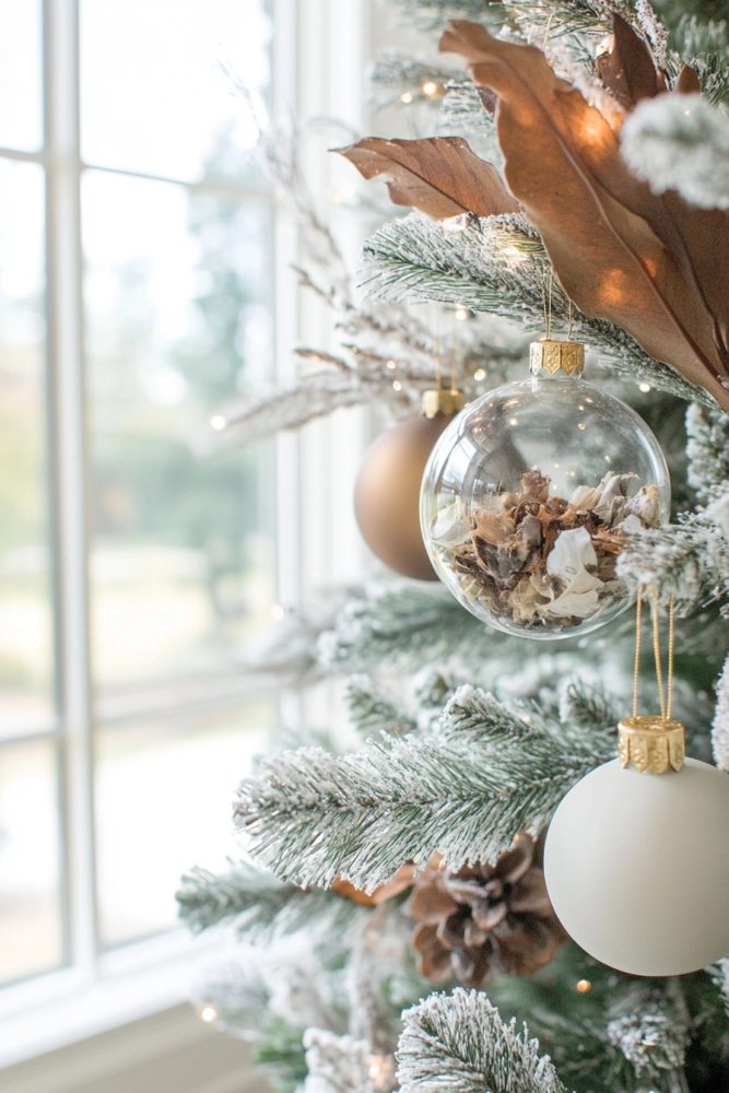 organic modern christmas decor clear ornament