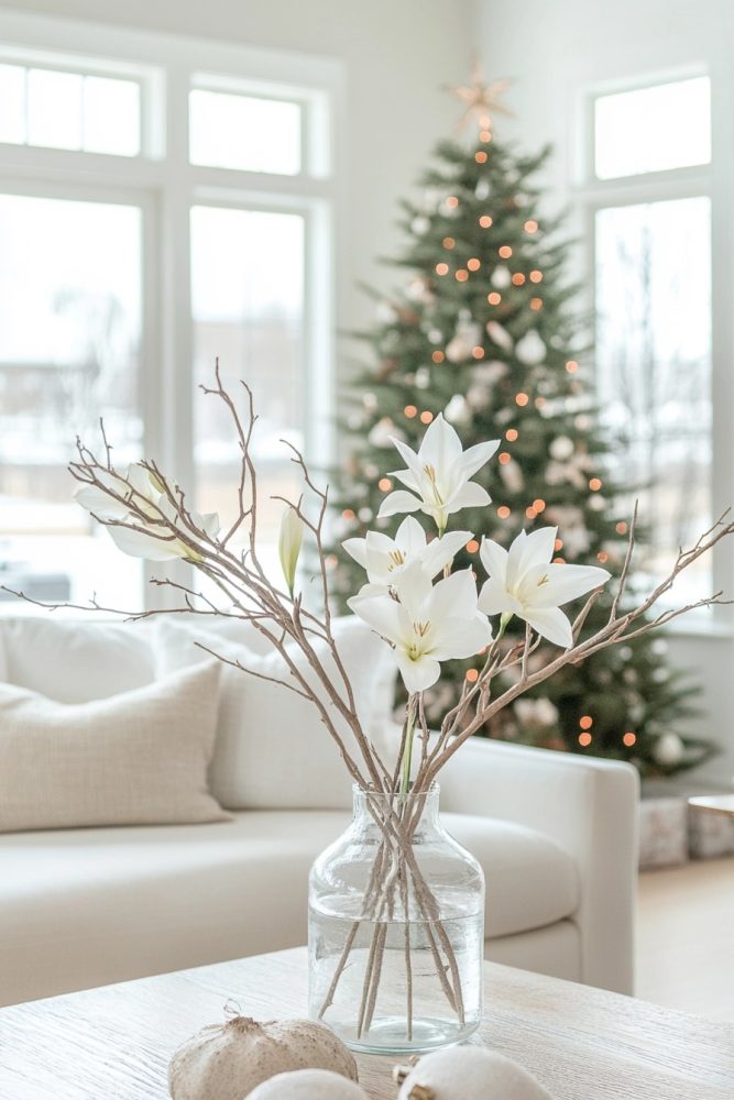 organic modern christmas decor florals