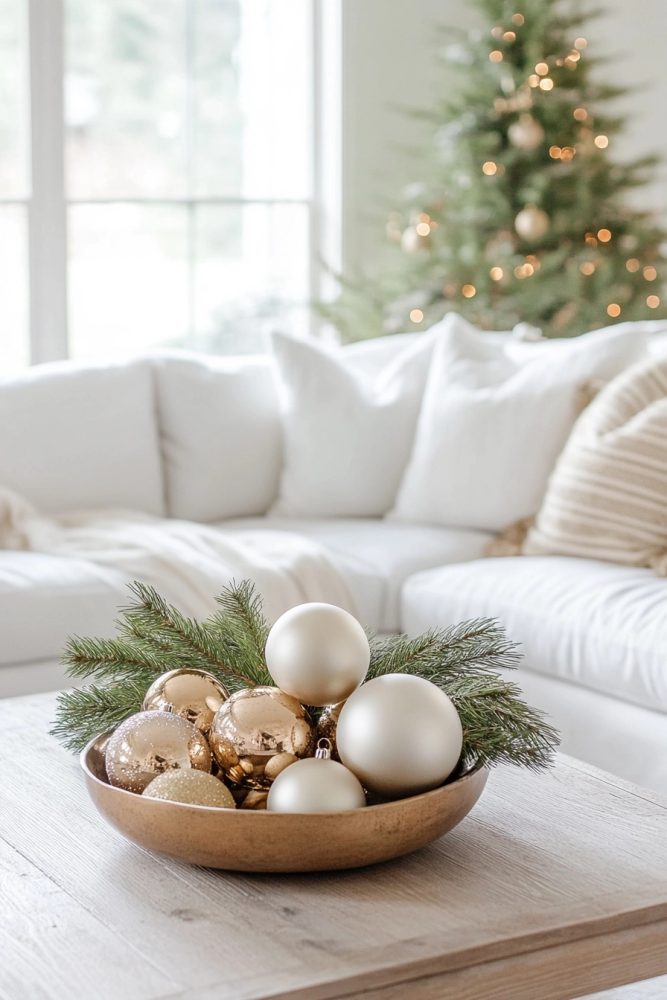 organic modern christmas decor ornamentbowl