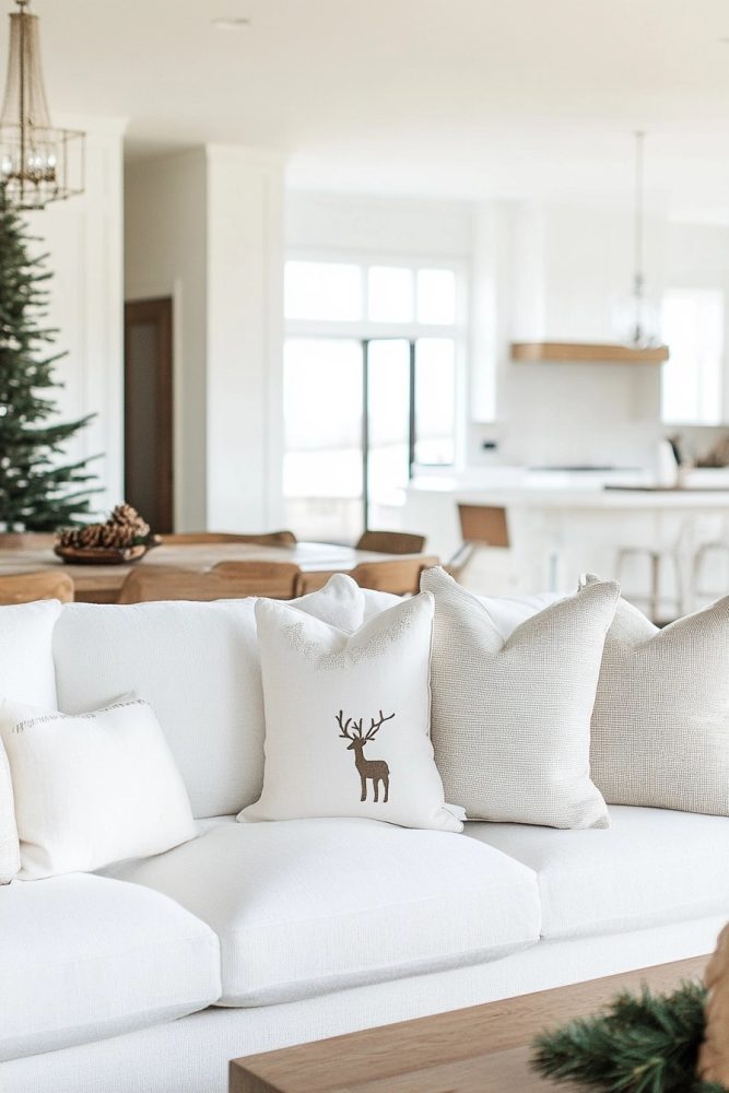 organic modern christmas decor pillows