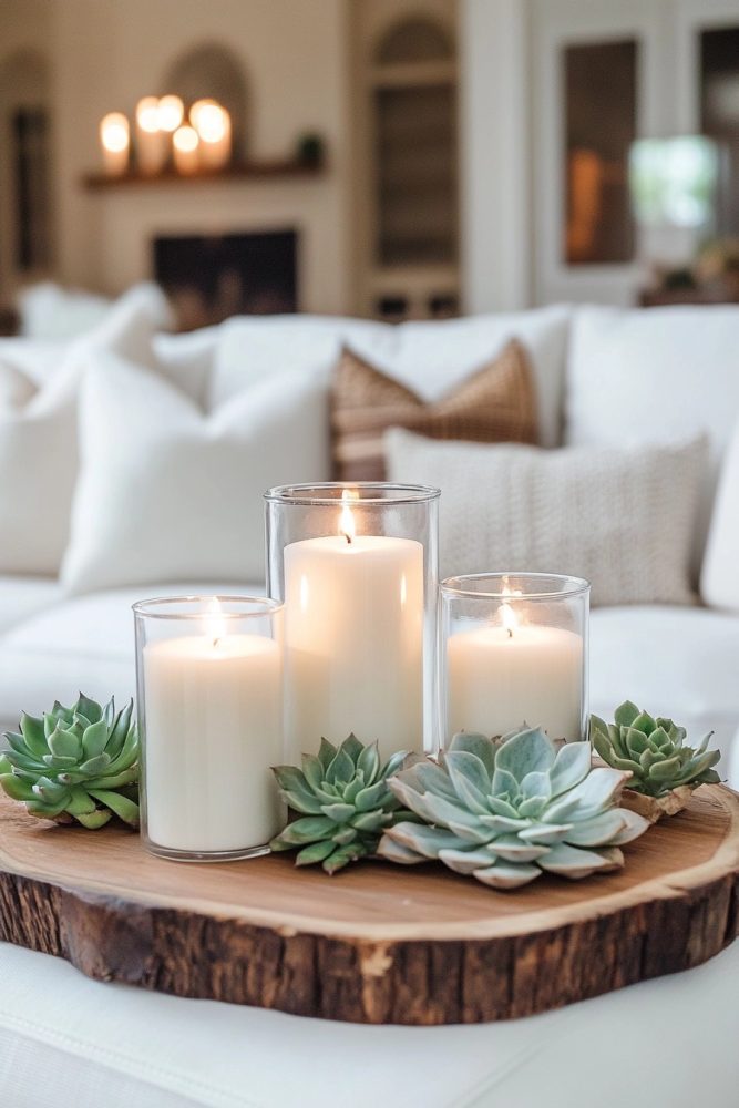 organic modern christmas decor succulants