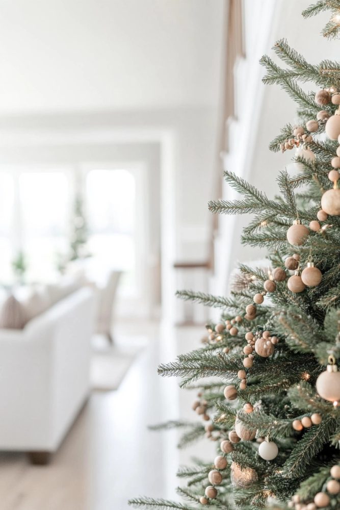 organic modern christmas tree ideas wood garland