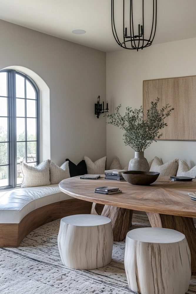 organic modern office with collabrative area