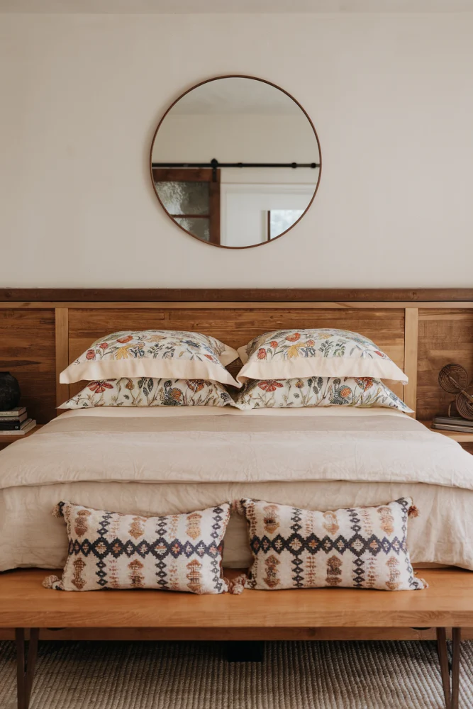 How to arrange bedroom pillows without headboard Layered Euro Shams