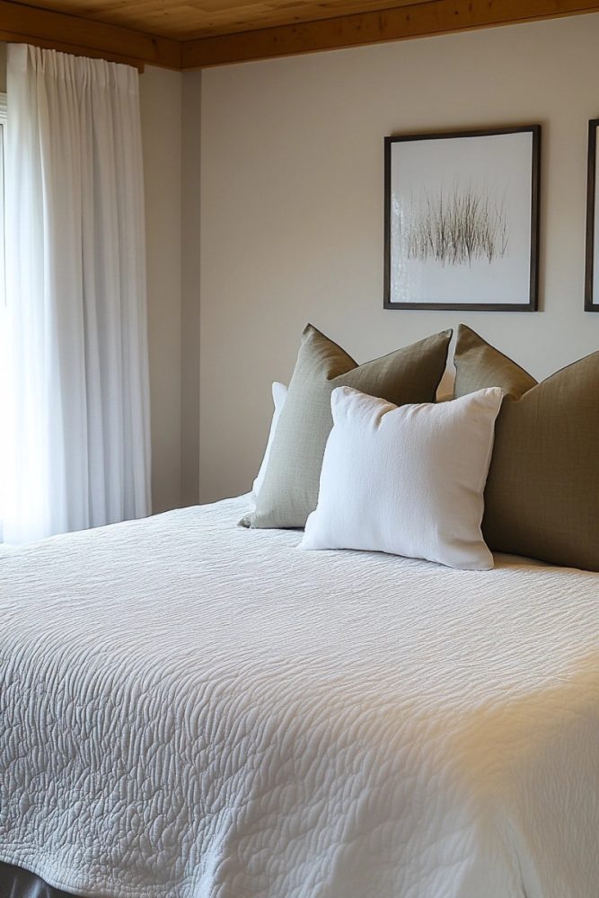 How to arrange bedroom pillows without headboard Minimalist Two Pillow Setup
