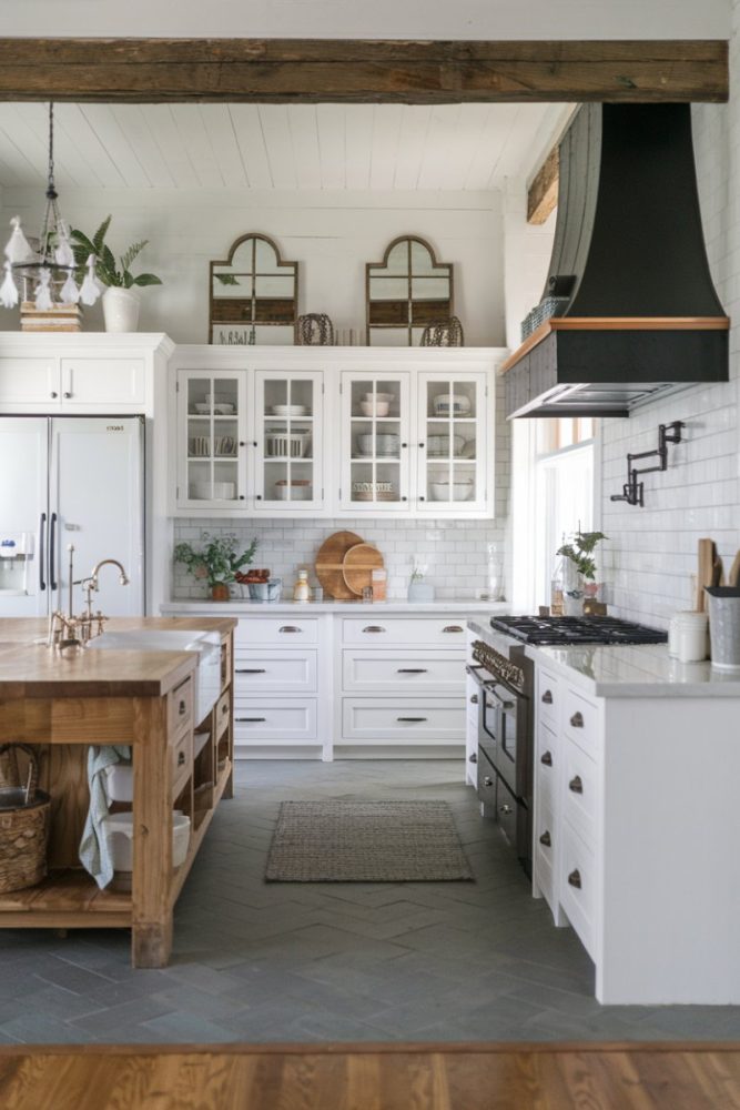 above kitchen cabinet decor mirrors