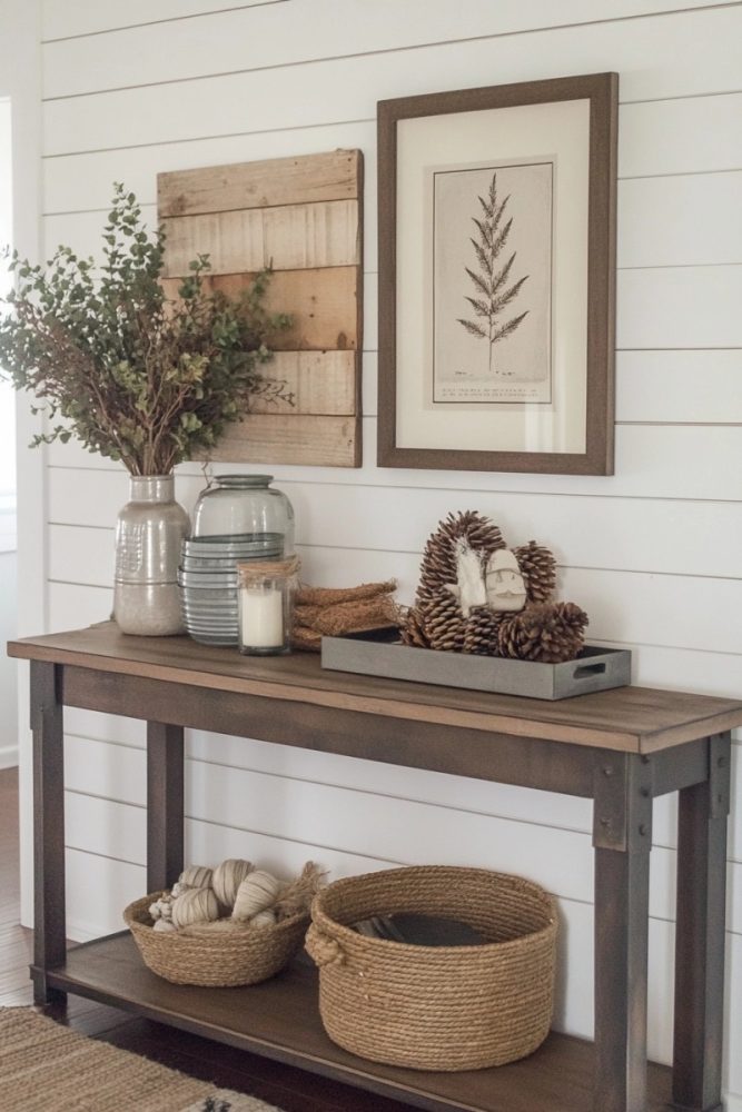 console table decor ideas Farmhouse Style