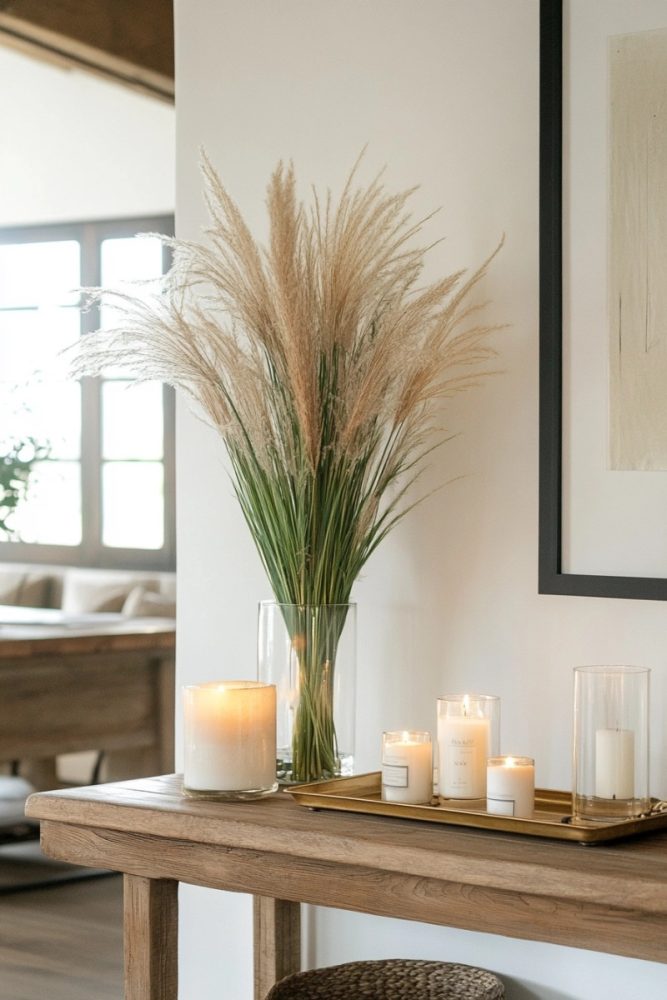 console table decor ideas Luxurious Greenery