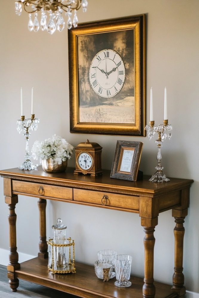 console table decor ideas Vintage Glam