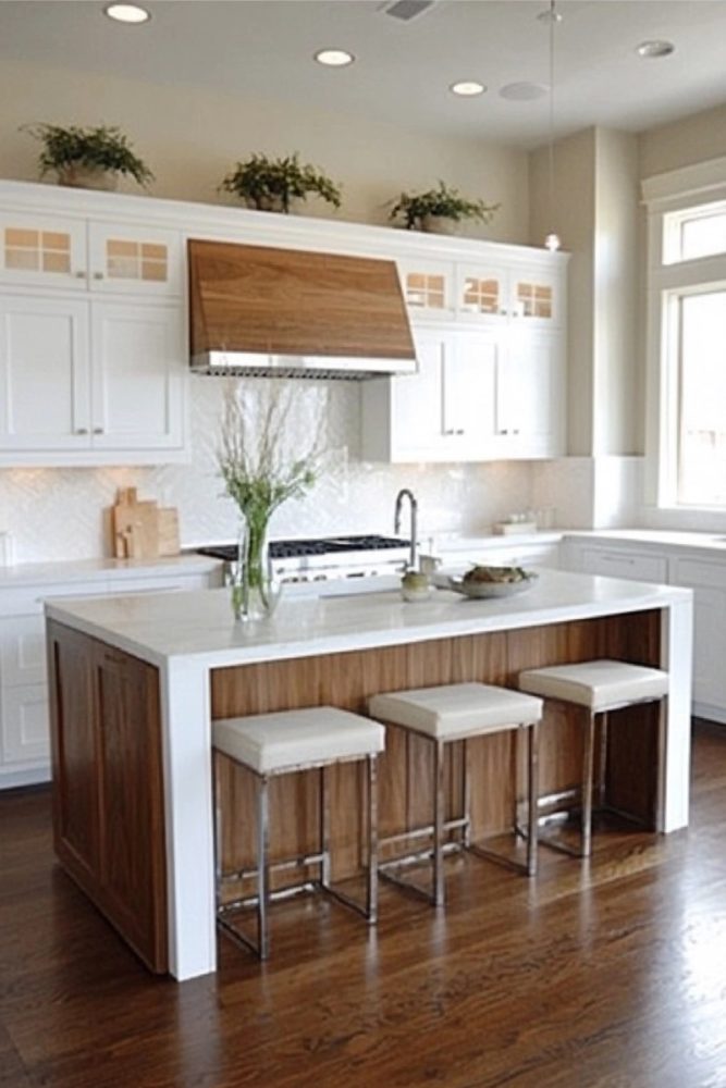 decorate above kitchen cabinets greenery