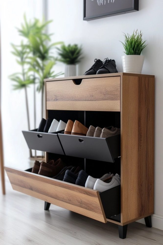 small entryway decor ideas Shoe Storage Cabinet