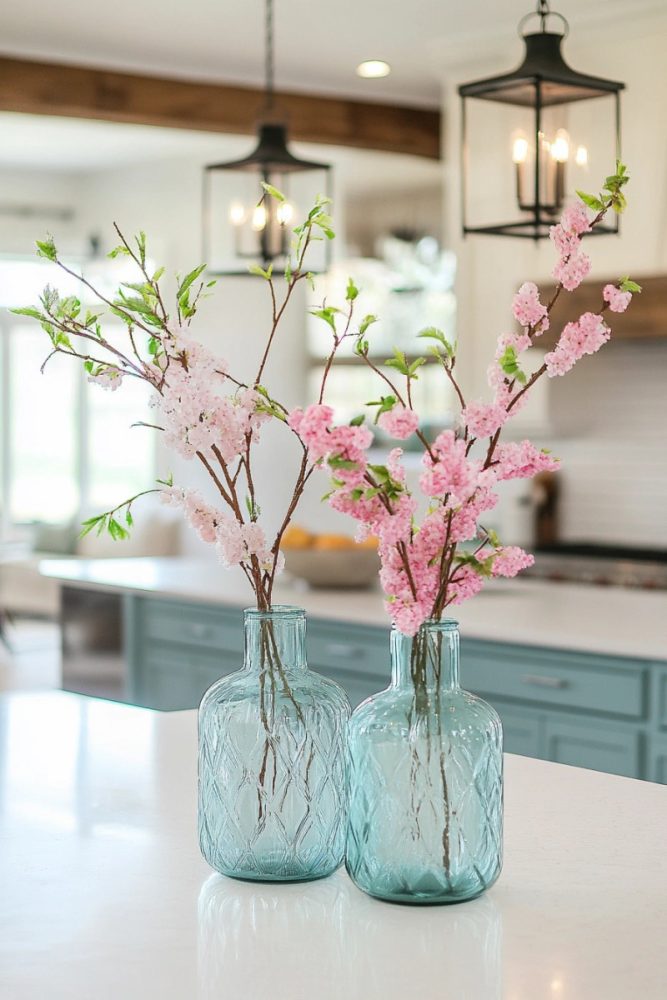 spring kitchen decor vases