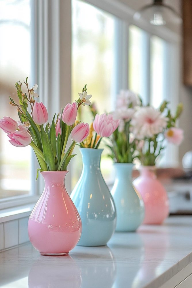 spring kitchen decor vases2