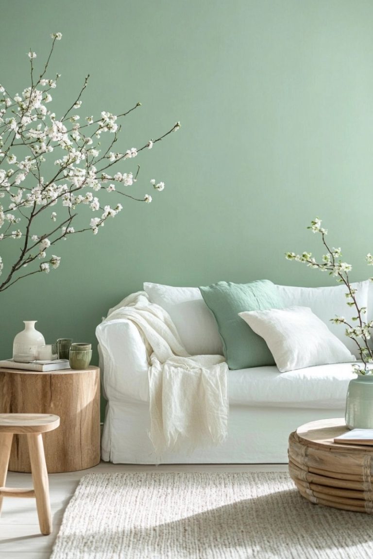 spring living room accent wall