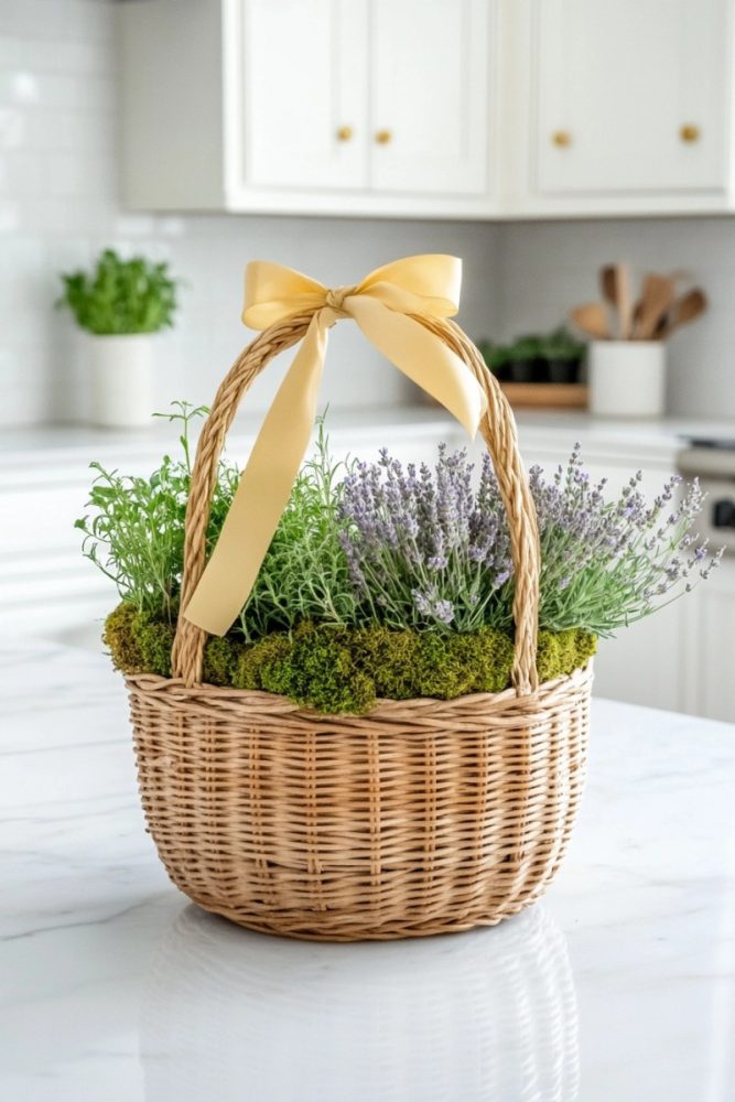 spring table centerpieces Fresh Herb Basket