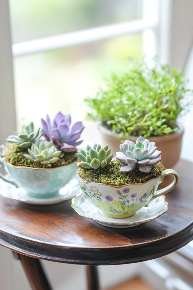 spring table centerpieces Teacup Garden