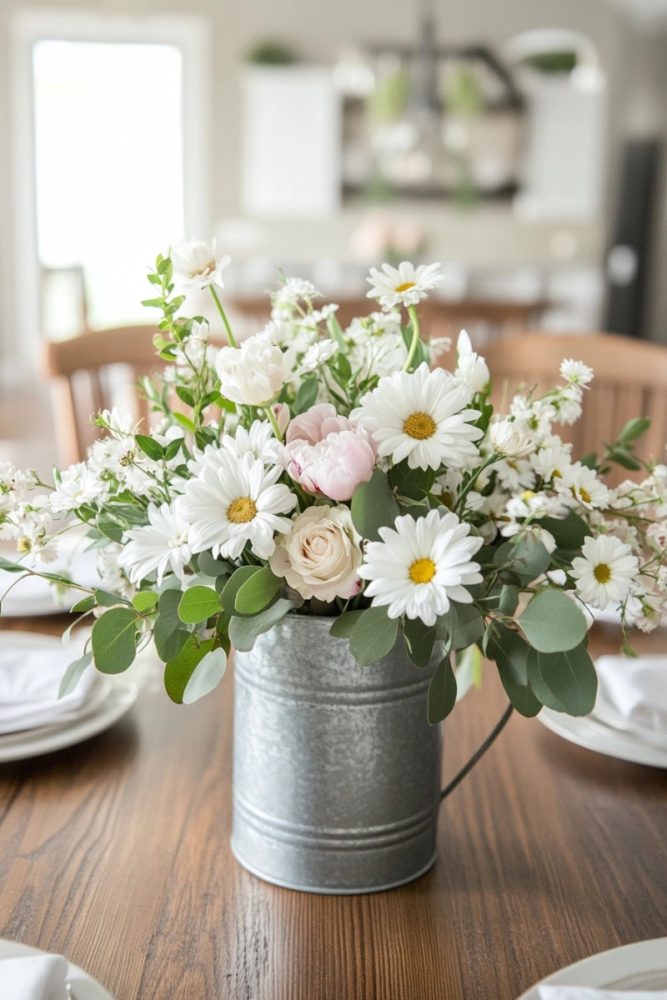 spring table centerpieces Watering Can Floral Display