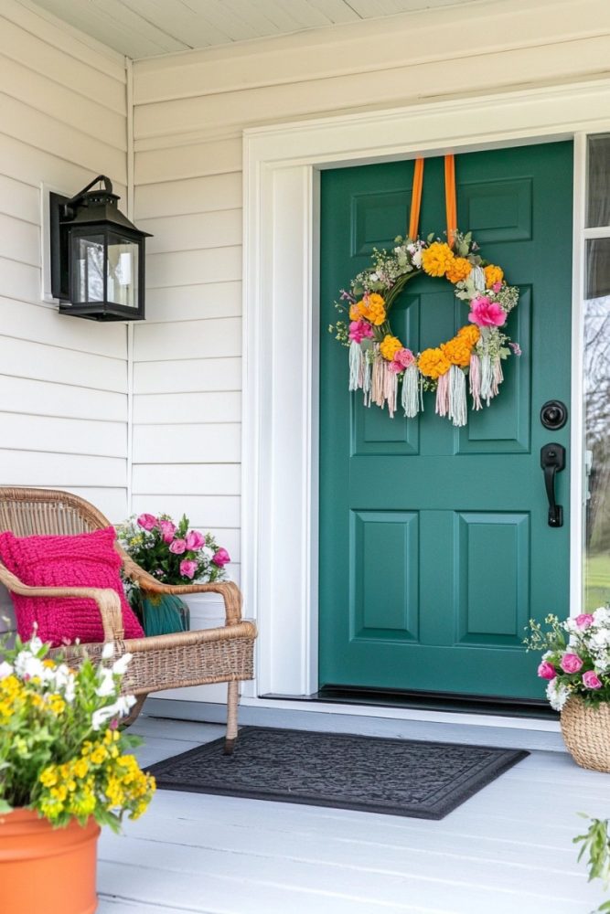 spring wreath idea boho