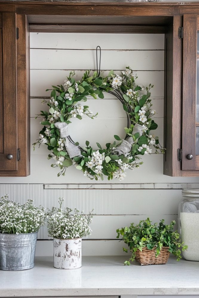 spring wreath ideas Go Green and Frugal with an Upcycled Fabric Strip Wreath