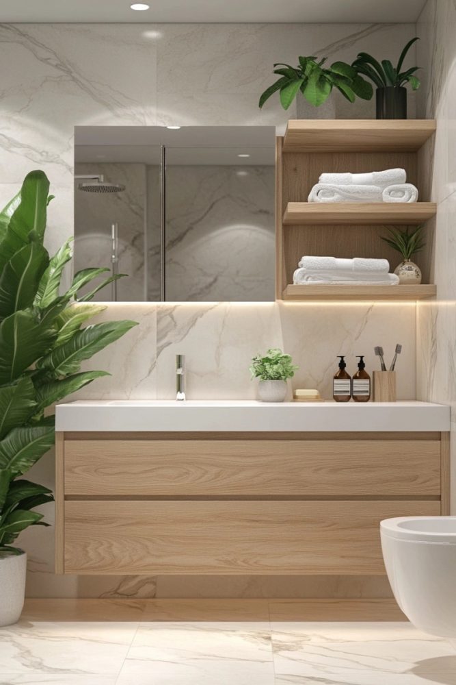18 Bathroom Marble Ideas Add Greenery