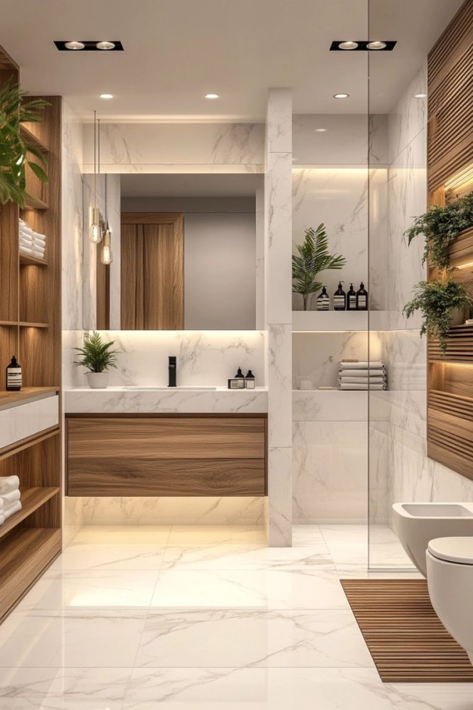 18 Bathroom Marble Ideas Marble with Wood