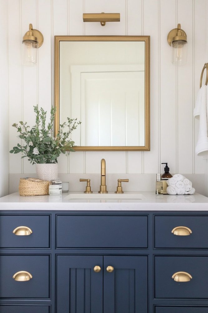 BATHROOM BOARD AND BATTEN GOLD