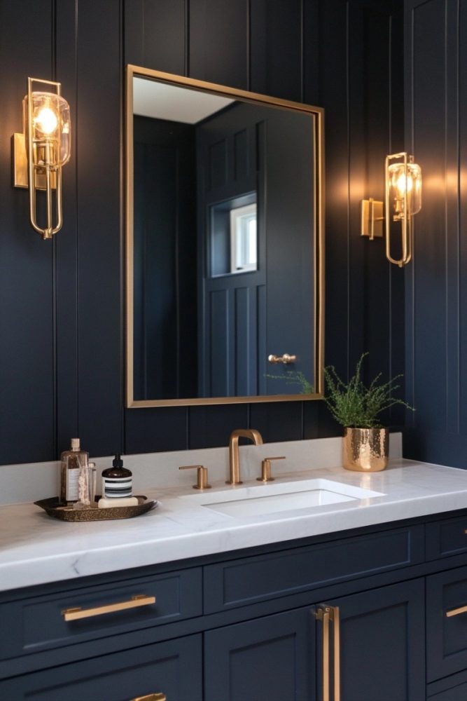 BATHROOM BOARD AND BATTEN IDEAS NAVY