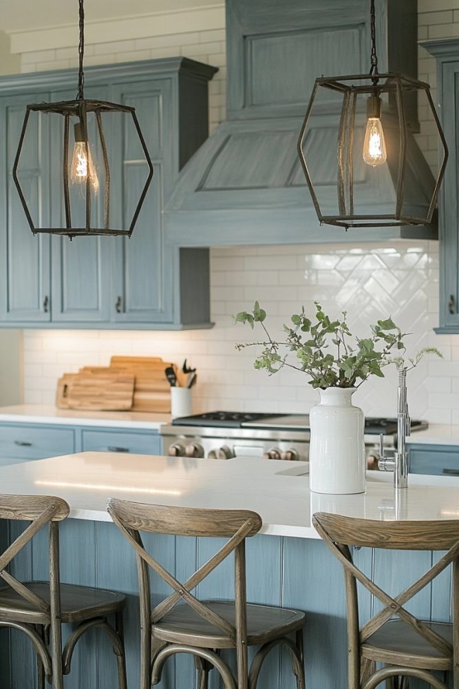 BLUE KITCHEN IDEAS distressed