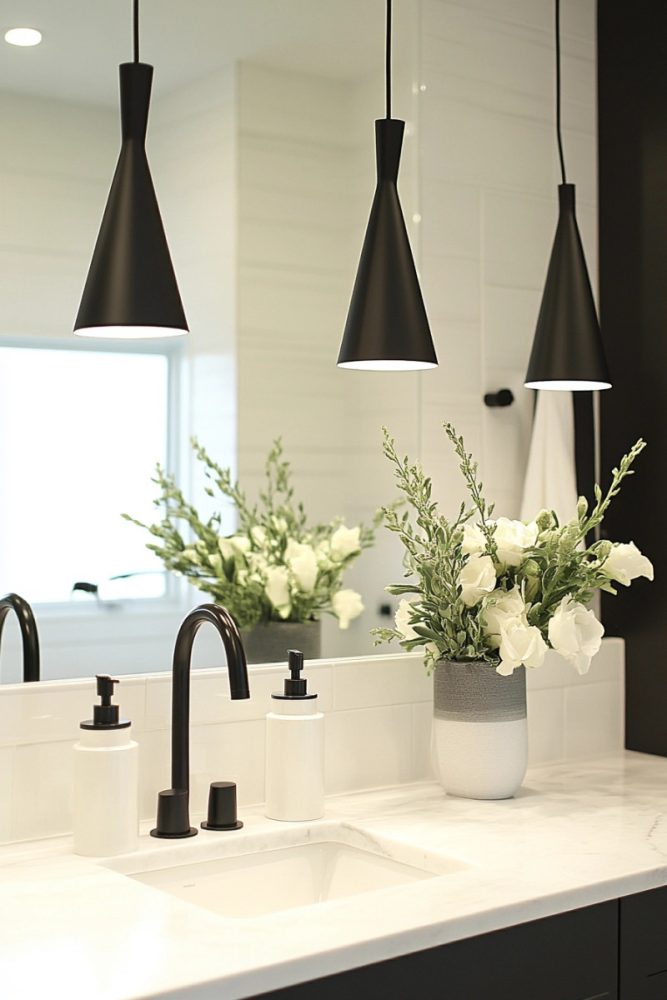 Black and white bathroom ideas Monochrome Accessories