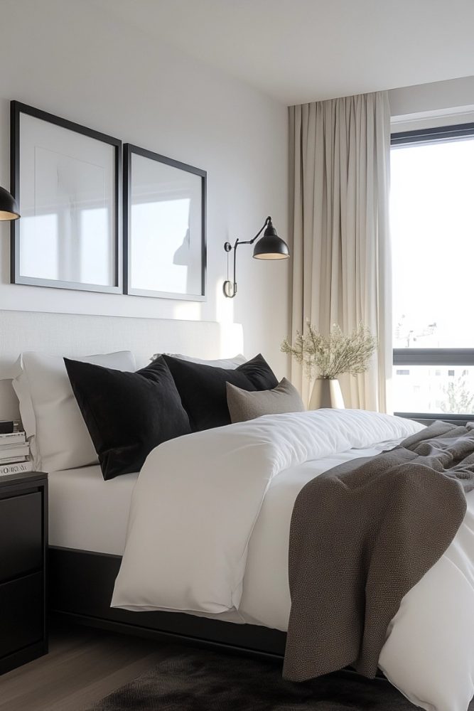 black and white bedroom ideas Industrial Chic